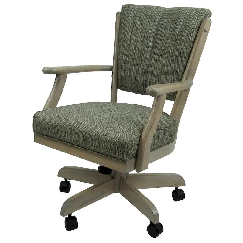 Chaise de salle à manger classique en bois massif avec roulettes - Hauteur 99 cm