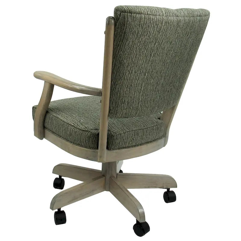 Chaise de salle à manger classique en bois massif avec roulettes - Hauteur 99 cm