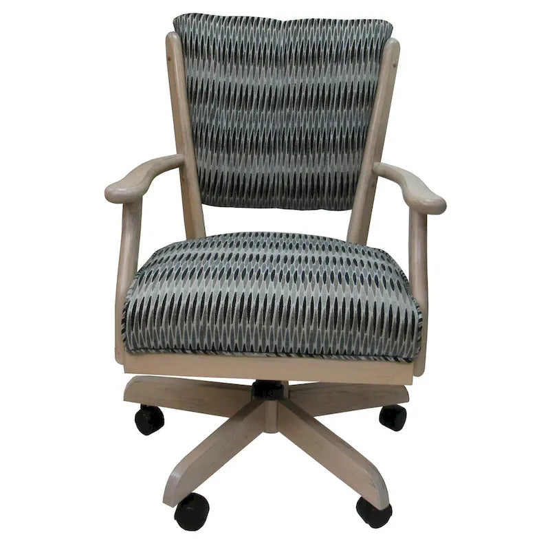 Chaise de salle à manger classique en bois massif avec roulettes - Hauteur 99 cm