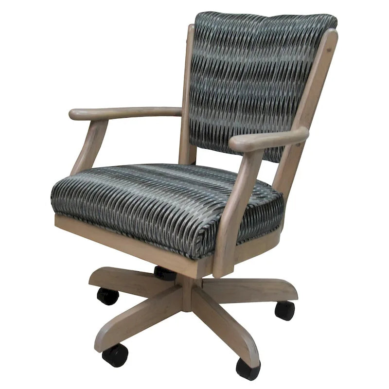 Chaise de salle à manger classique en bois massif avec roulettes - Hauteur 99 cm