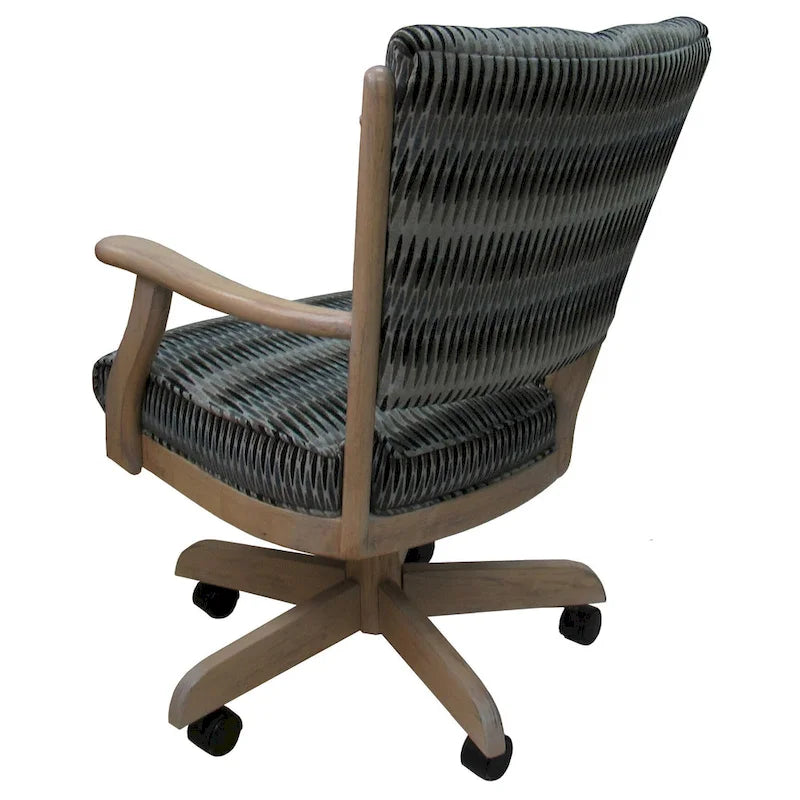 Chaise de salle à manger classique en bois massif avec roulettes - Hauteur 99 cm