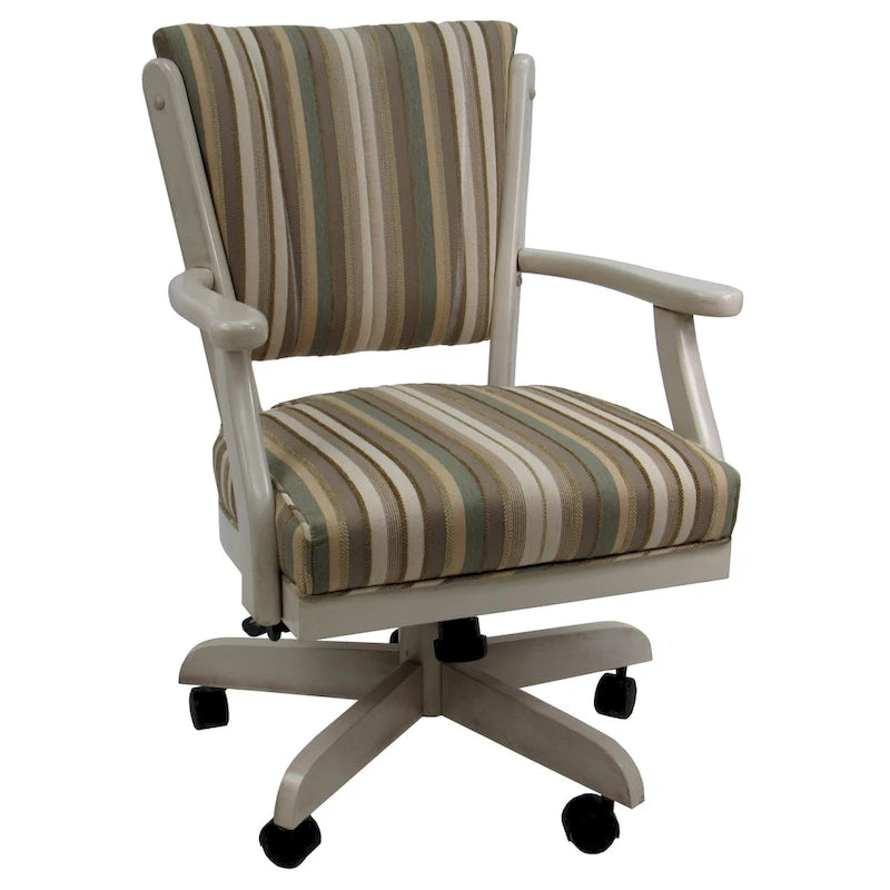 Chaise de salle à manger classique en bois massif avec roulettes - Hauteur 99 cm