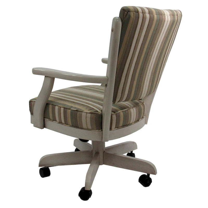 Chaise de salle à manger classique en bois massif avec roulettes - Hauteur 99 cm