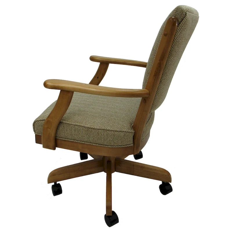 Chaise de salle à manger classique en bois massif avec roulettes - Hauteur 99 cm