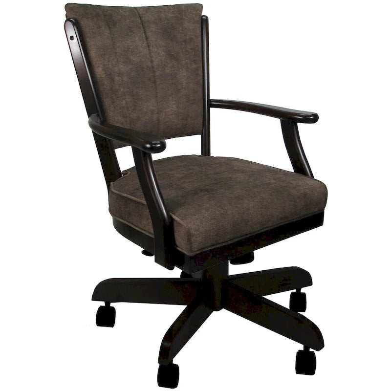 Chaise de salle à manger classique en bois massif avec roulettes - Hauteur 99 cm