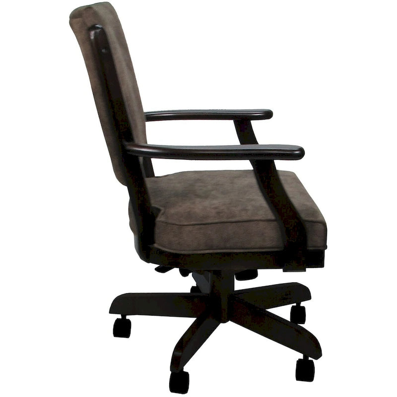 Chaise de salle à manger classique en bois massif avec roulettes - Hauteur 99 cm