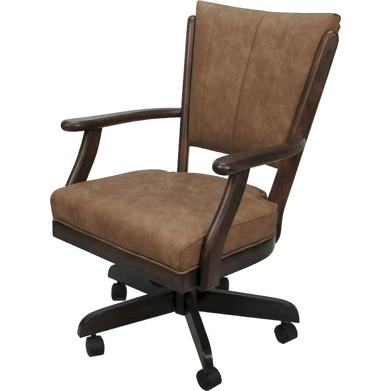 Chaise de salle à manger classique en bois massif avec roulettes - Hauteur 99 cm