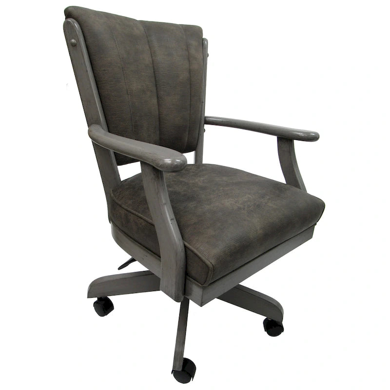 Chaise de salle à manger classique en bois massif avec roulettes - Hauteur 99 cm