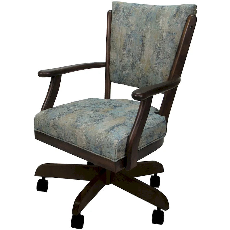 Chaise de salle à manger classique en bois massif avec roulettes - Hauteur 99 cm