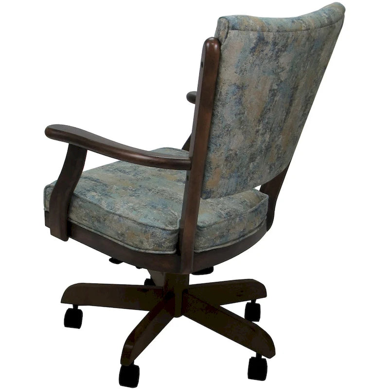 Chaise de salle à manger classique en bois massif avec roulettes - Hauteur 99 cm