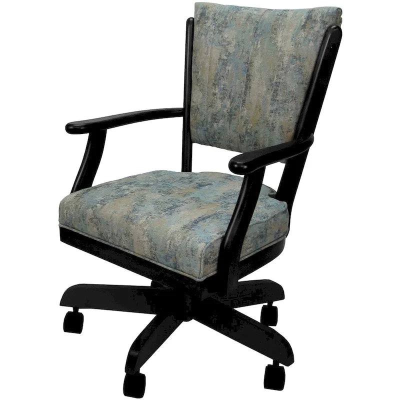 Chaise de salle à manger classique en bois massif avec roulettes - Hauteur 99 cm