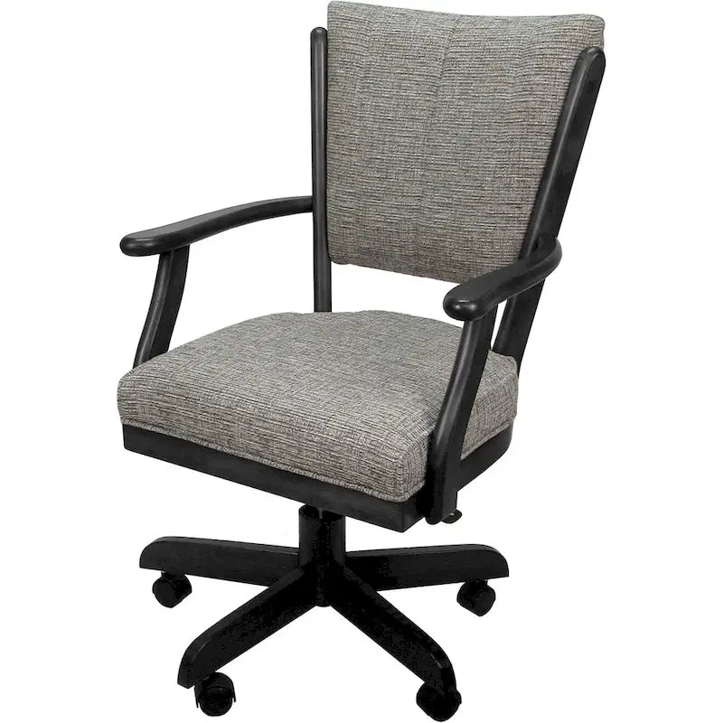 Chaise de salle à manger classique en bois massif avec roulettes - Hauteur 99 cm