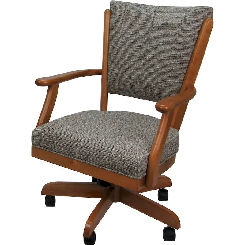 Chaise de salle à manger classique en bois massif avec roulettes - Hauteur 99 cm