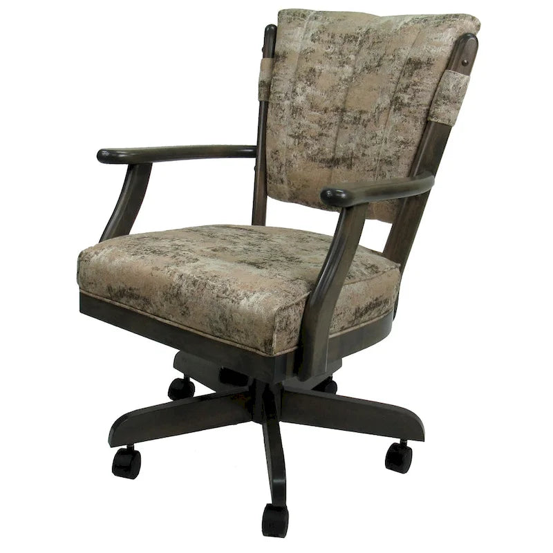 Chaise de salle à manger classique en bois massif avec roulettes - Hauteur 99 cm