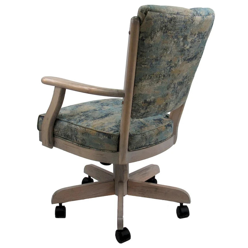 Chaise de salle à manger classique en bois massif avec roulettes - Hauteur 99 cm