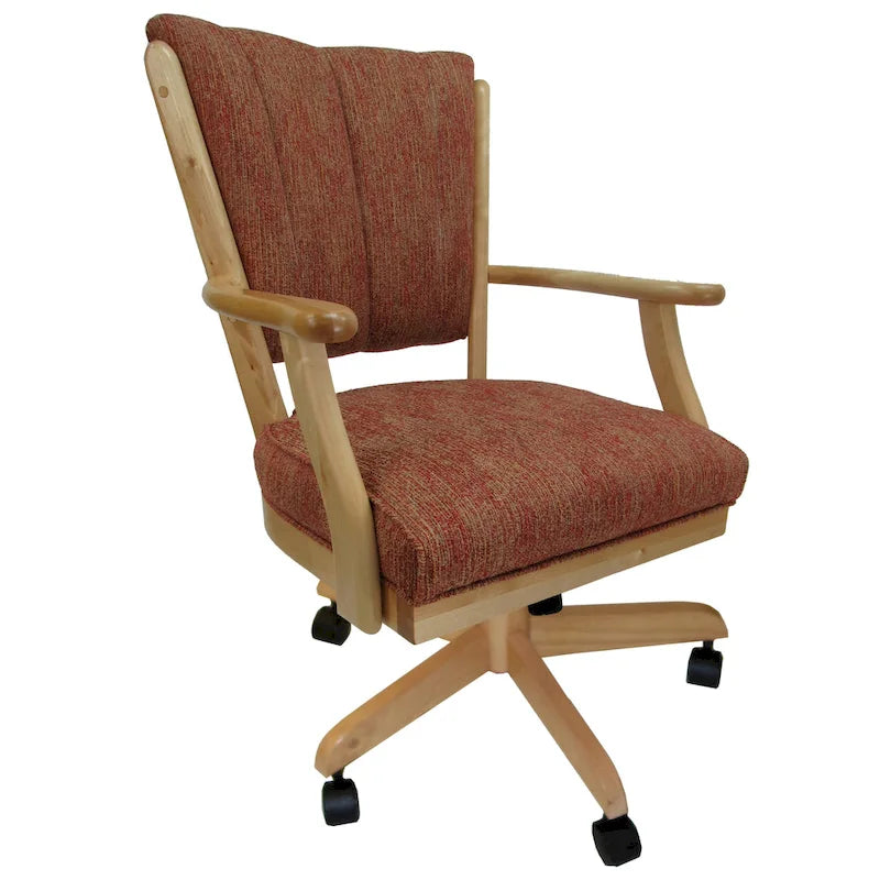Chaise de salle à manger classique en bois massif avec roulettes - Hauteur 99 cm