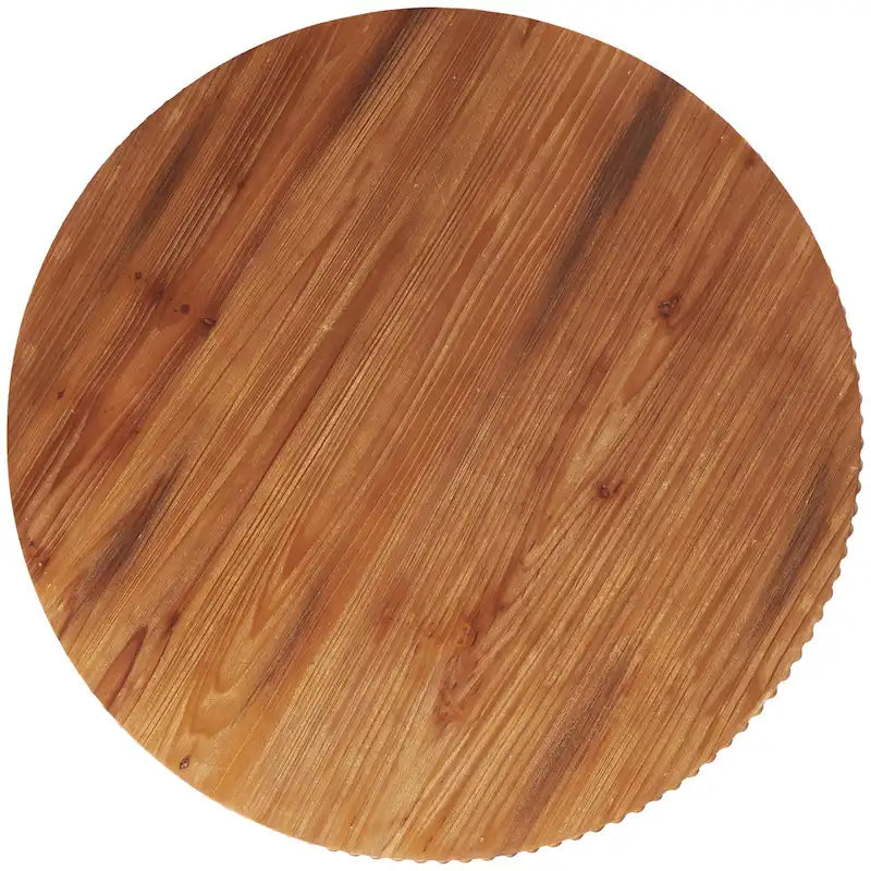 Table basse en bois à perles avec base en métal en forme de X - Marron - Roche River Decor - 30Lx30Px16H