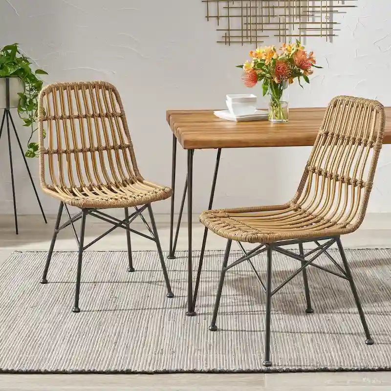Chaises de salle à manger en osier Assisi (lot de 2) de Christopher Knight Home