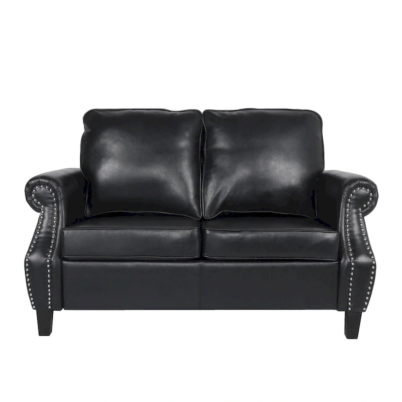 Causeuse en similicuir Lawton avec clous décoratifs par Christopher Knight Home
