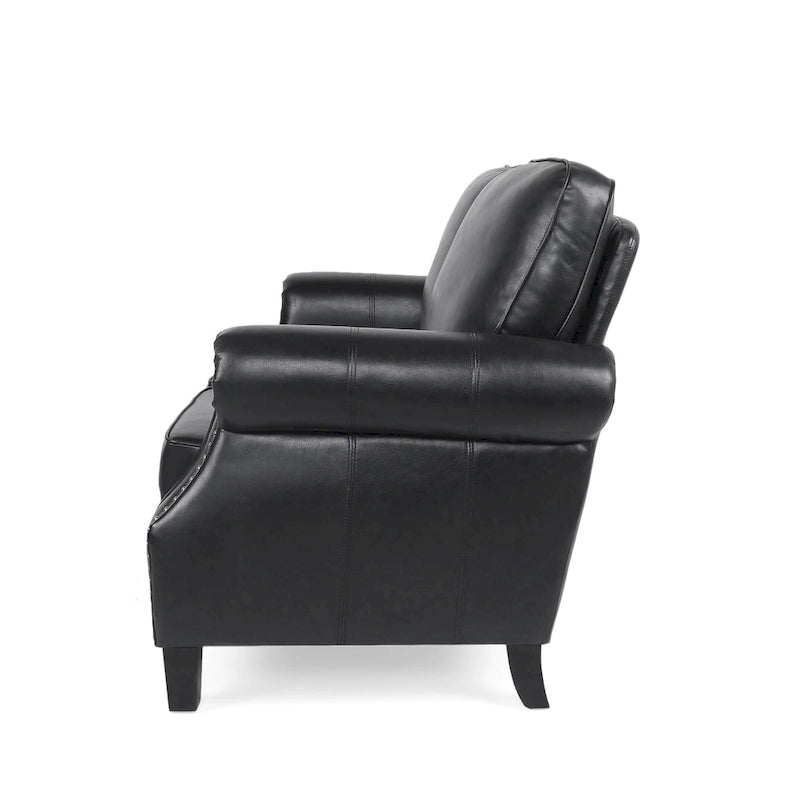 Causeuse en similicuir Lawton avec clous décoratifs par Christopher Knight Home