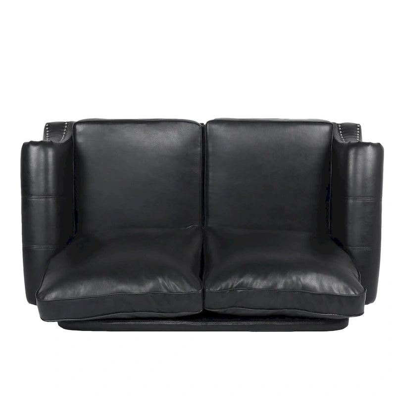Causeuse en similicuir Lawton avec clous décoratifs par Christopher Knight Home