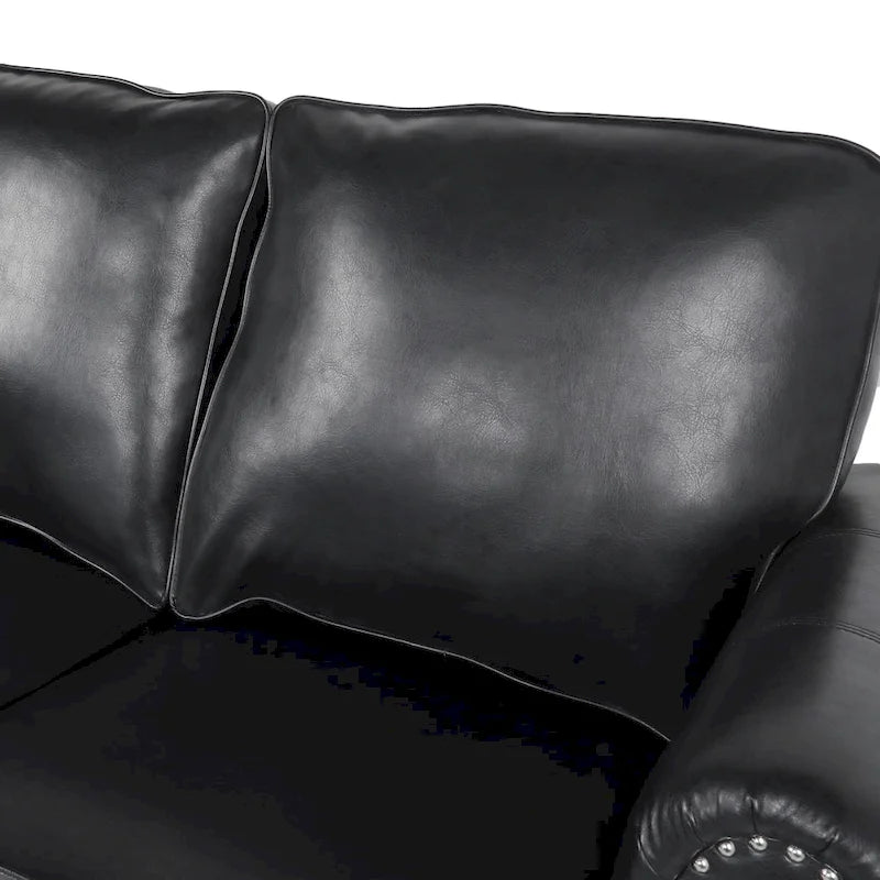 Causeuse en similicuir Lawton avec clous décoratifs par Christopher Knight Home