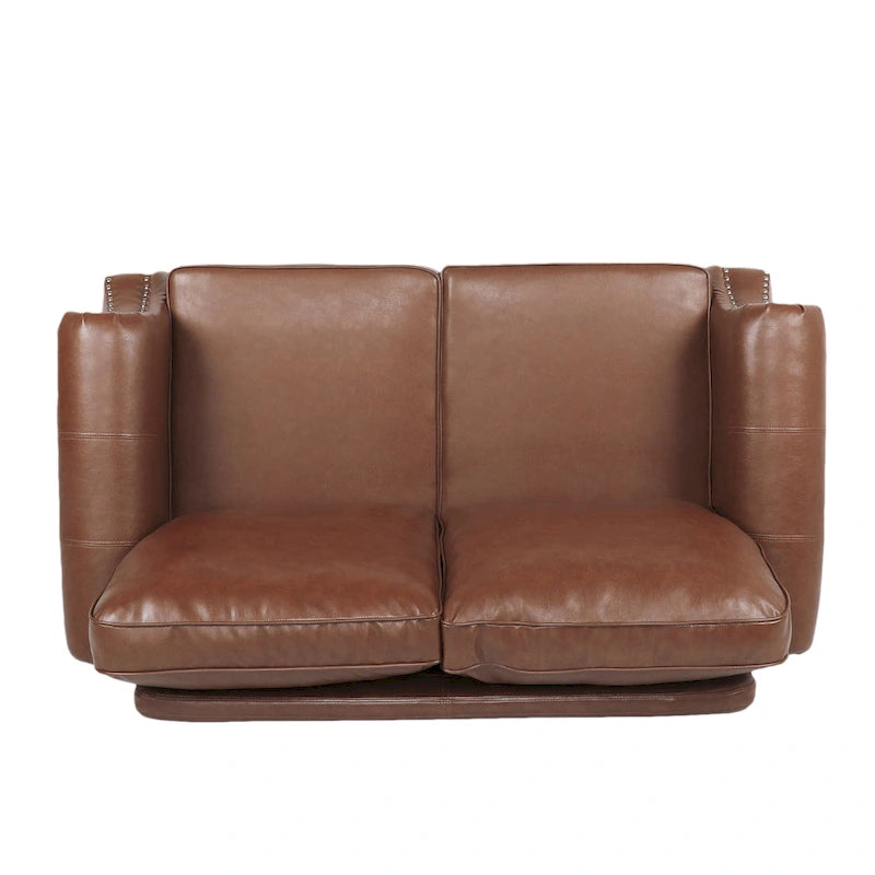 Causeuse en similicuir Lawton avec clous décoratifs par Christopher Knight Home