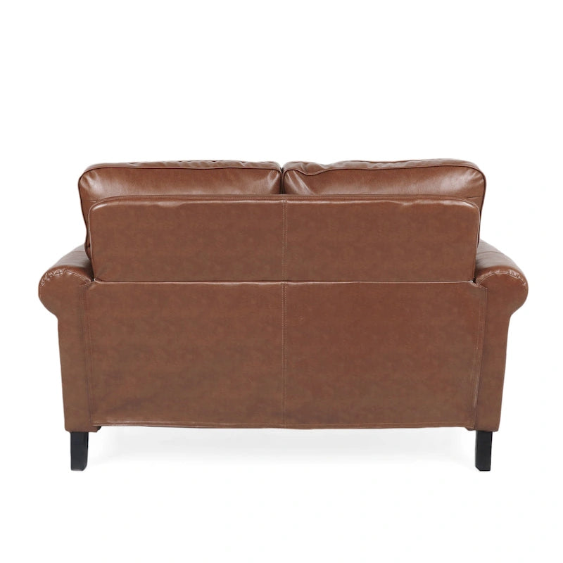 Causeuse en similicuir Lawton avec clous décoratifs par Christopher Knight Home