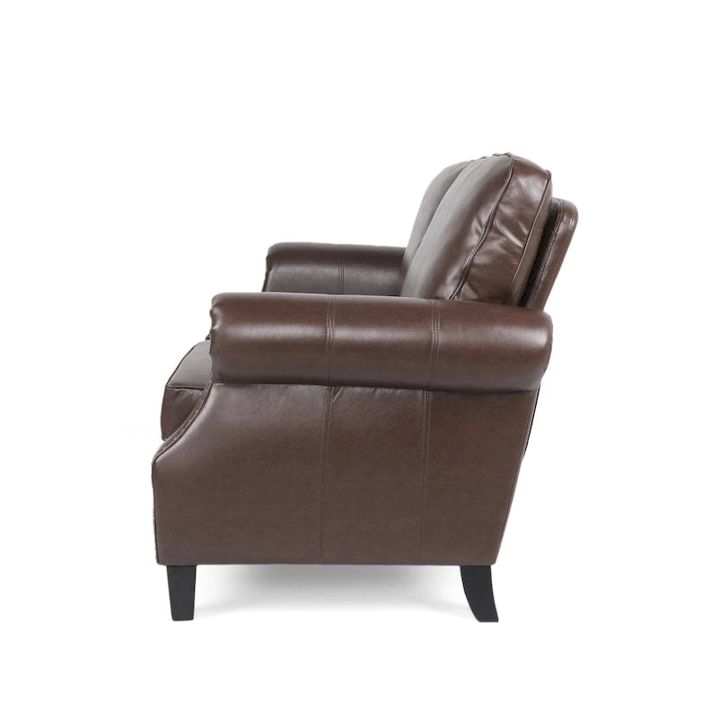 Causeuse en similicuir Lawton avec clous décoratifs par Christopher Knight Home