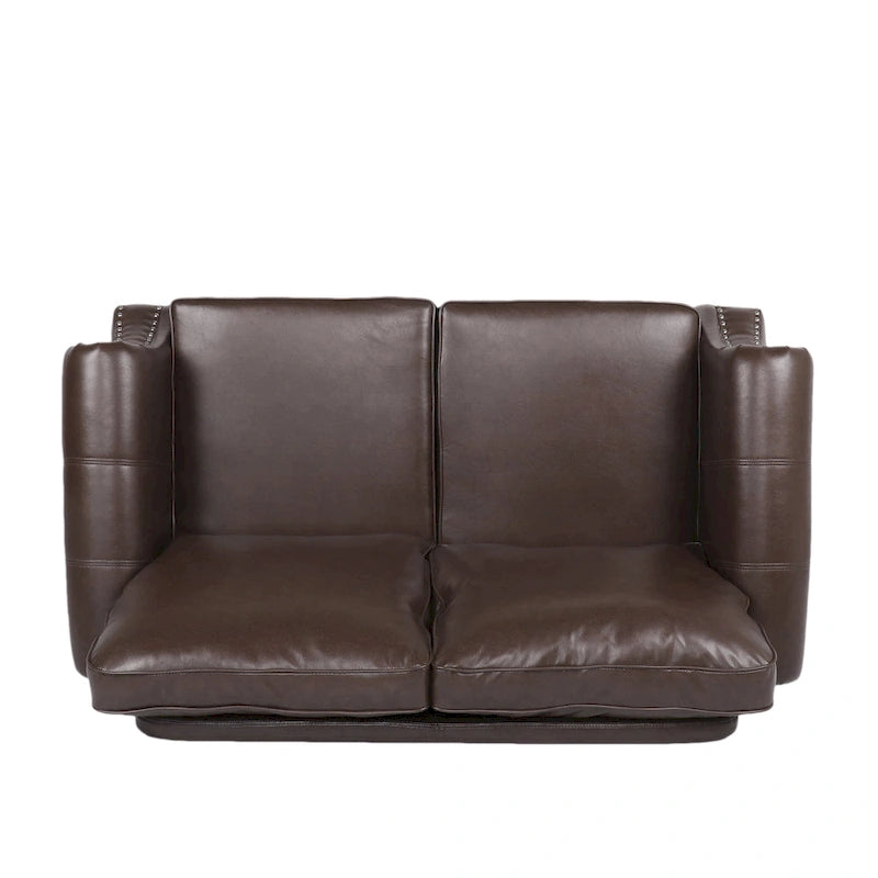 Causeuse en similicuir Lawton avec clous décoratifs par Christopher Knight Home
