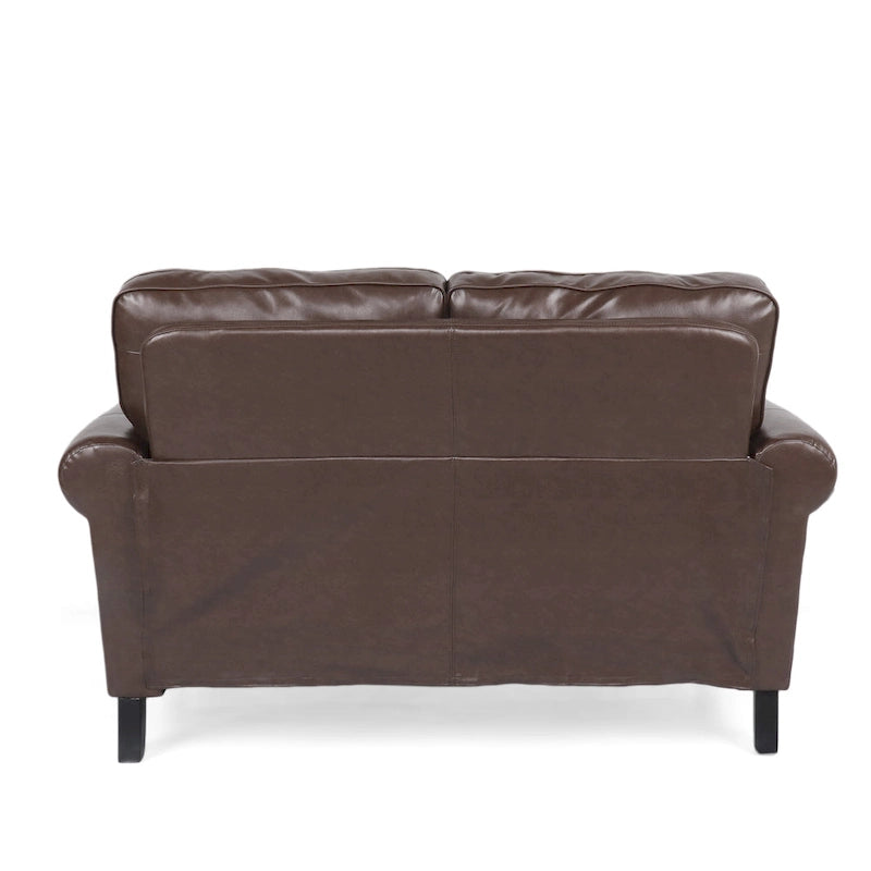 Causeuse en similicuir Lawton avec clous décoratifs par Christopher Knight Home