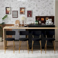 Lot de 2/Lot de 4 Tabourets de Bar Modernes Rembourrés en Tissu Teddy avec Piètement Métallique