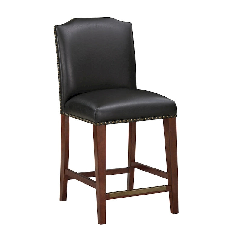 Tabouret de comptoir Britton en similicuir avec clous décoratifs par Greyson Living