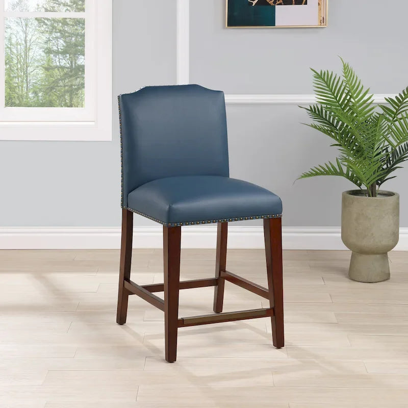 Tabouret de comptoir Britton en similicuir avec clous décoratifs par Greyson Living