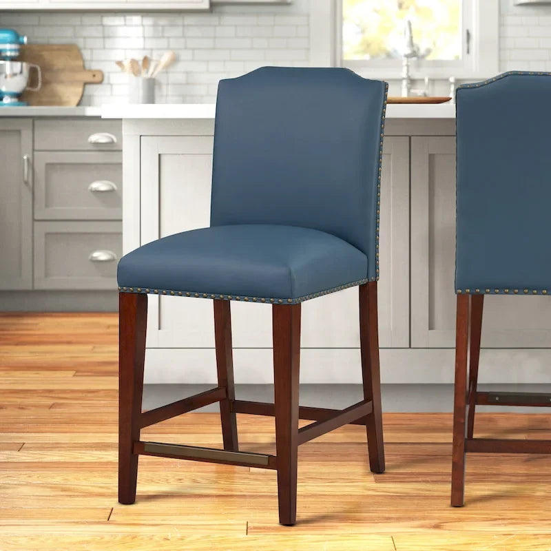 Tabouret de comptoir Britton en similicuir avec clous décoratifs par Greyson Living