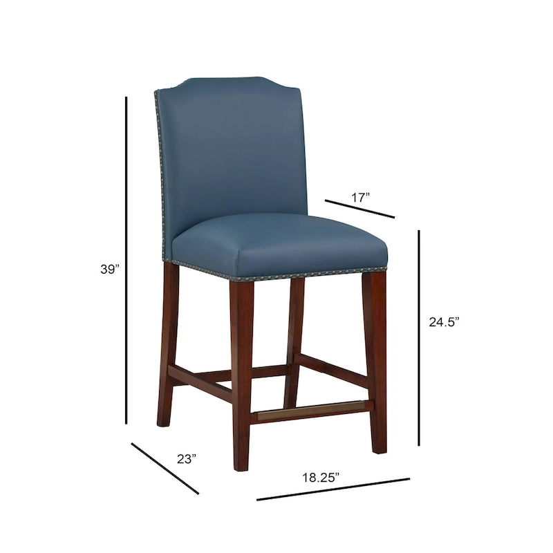 Tabouret de comptoir Britton en similicuir avec clous décoratifs par Greyson Living