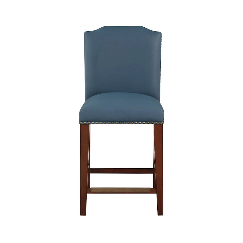 Tabouret de comptoir Britton en similicuir avec clous décoratifs par Greyson Living