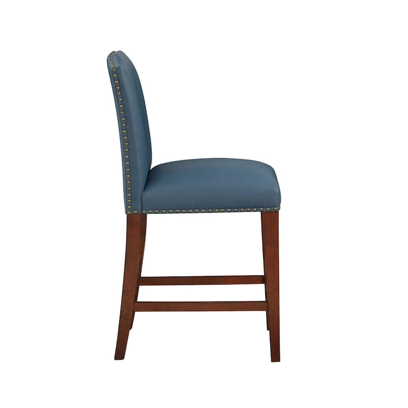 Tabouret de comptoir Britton en similicuir avec clous décoratifs par Greyson Living