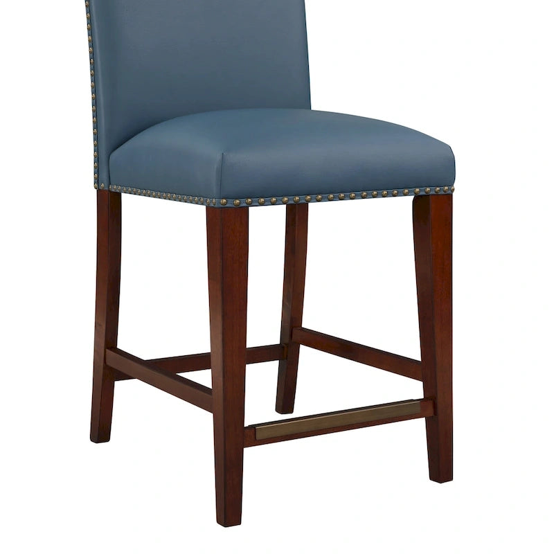 Tabouret de comptoir Britton en similicuir avec clous décoratifs par Greyson Living