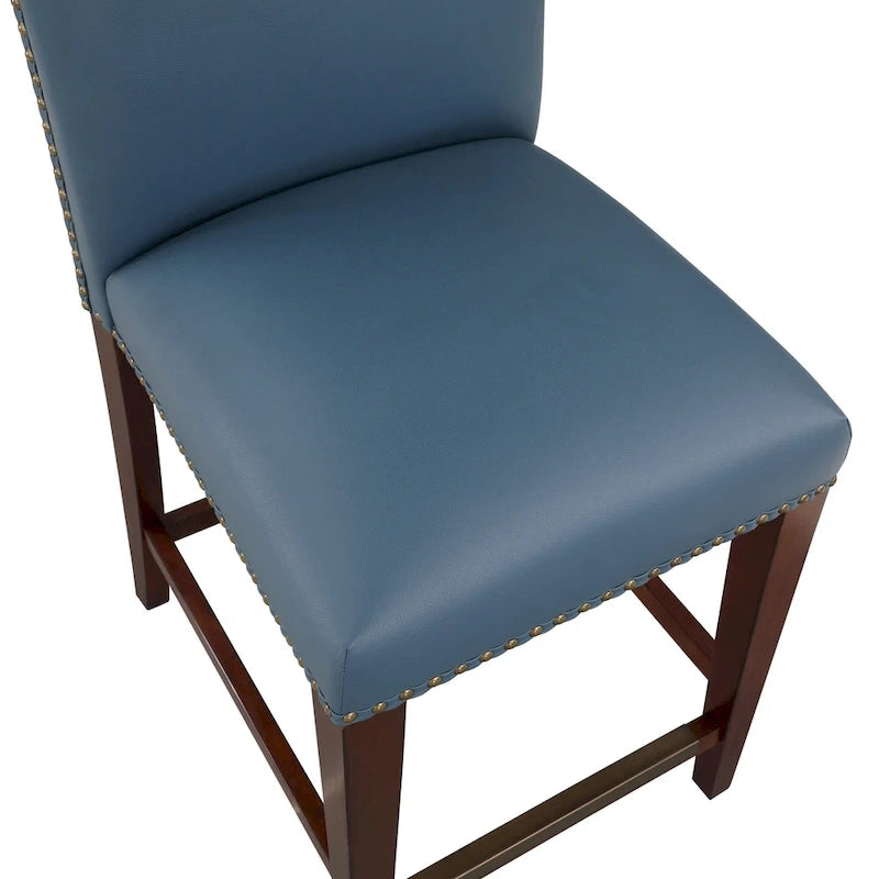Tabouret de comptoir Britton en similicuir avec clous décoratifs par Greyson Living