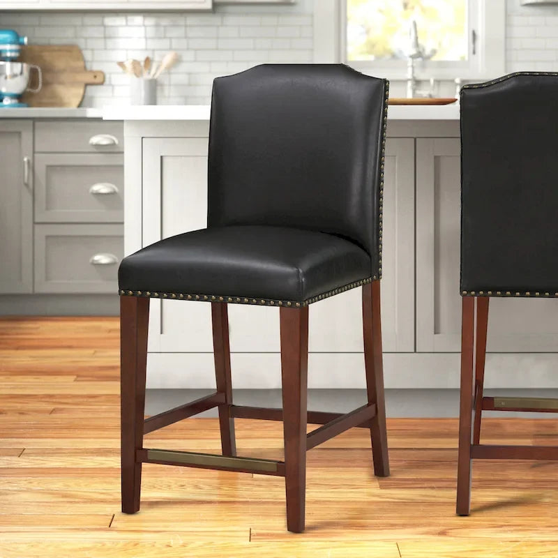 Tabouret de comptoir Britton en similicuir avec clous décoratifs par Greyson Living