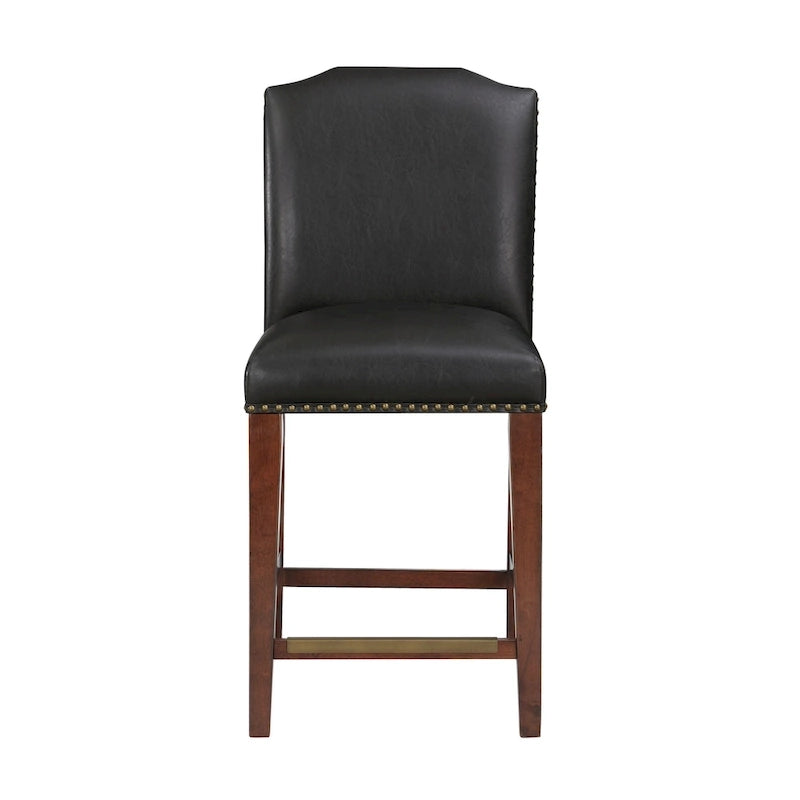 Tabouret de comptoir Britton en similicuir avec clous décoratifs par Greyson Living