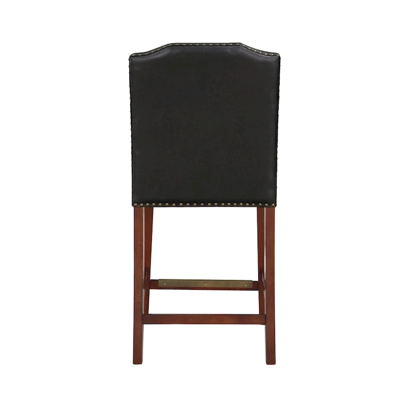 Tabouret de comptoir Britton en similicuir avec clous décoratifs par Greyson Living