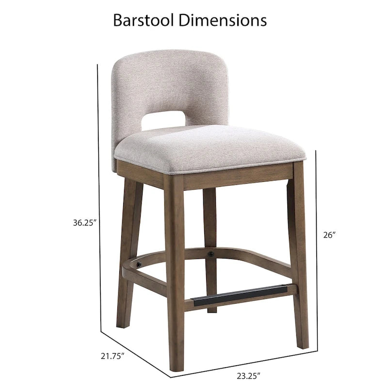 Tabouret de comptoir en bois massif Bayonne