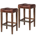 Tabouret de bar Ash en cuir brun vintage (lot de 2)