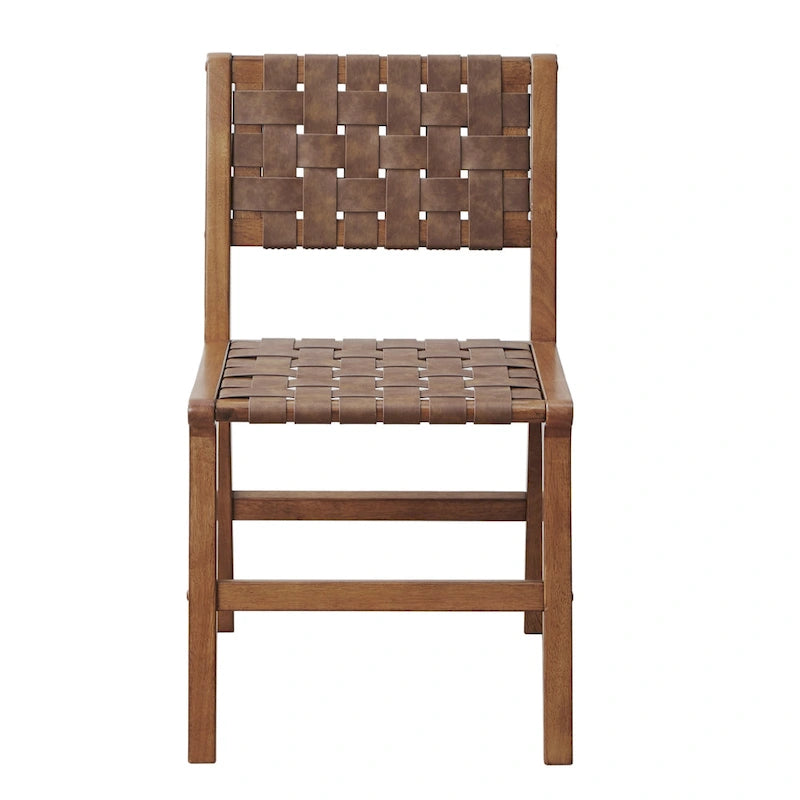 INK+IVY Oslo Chaises de salle à manger tressées en similicuir, lot de 2