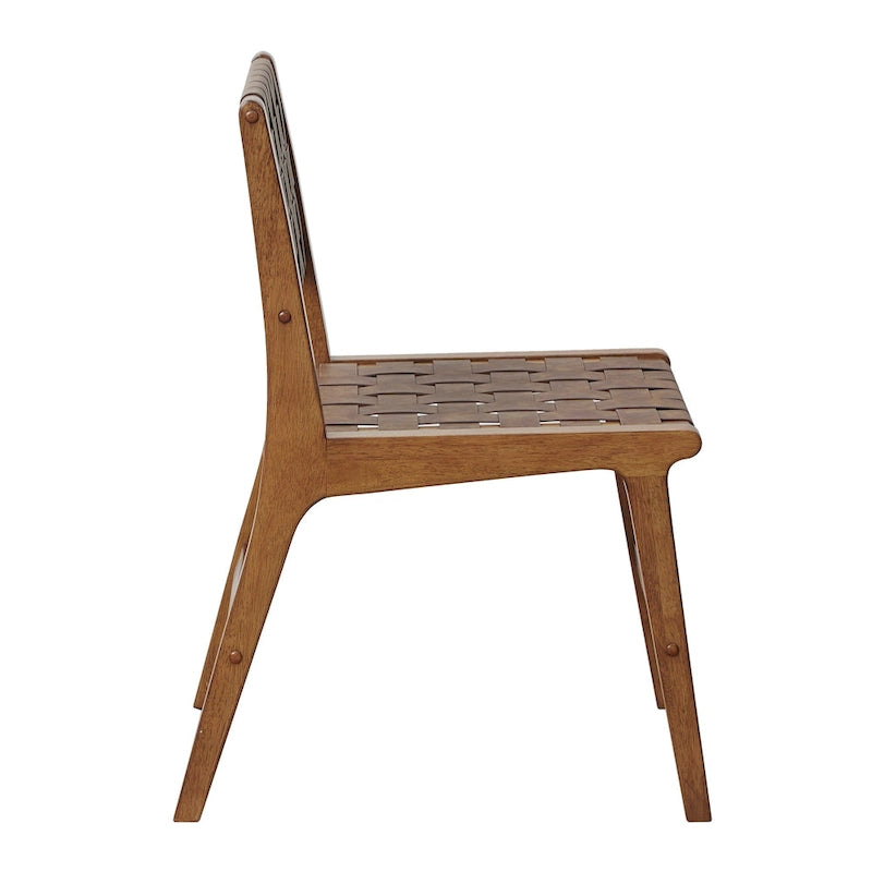 INK+IVY Oslo Chaises de salle à manger tressées en similicuir, lot de 2
