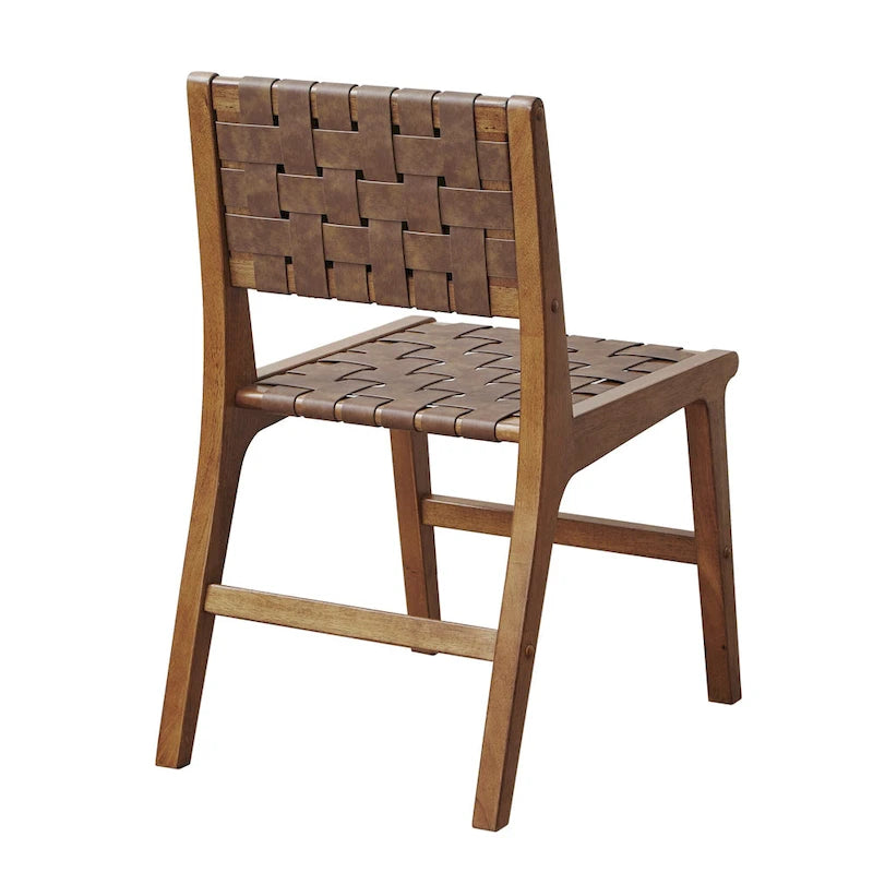 INK+IVY Oslo Chaises de salle à manger tressées en similicuir, lot de 2