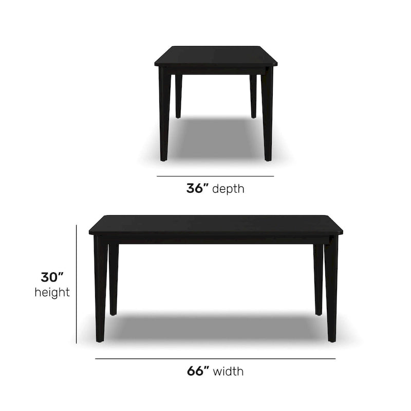 Table à manger rectangulaire en bois noir Brentwood par Homestyles - 66 x 30 x 36
