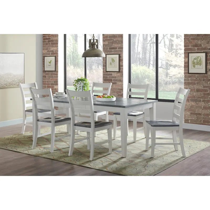 Chaise de salle à manger Monterey en bois massif (lot de 2), finition tache blanche et gris par Martin Svensson Home